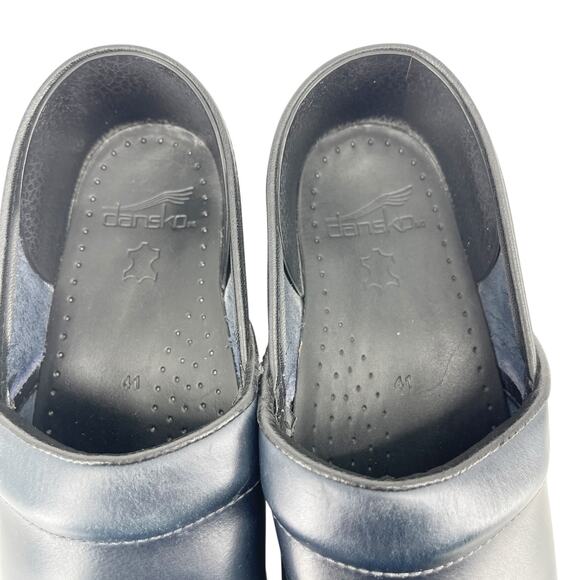 Dansko Professional Clogs Size 41 Indigo Leather Slip On Comfort Work Shoes - Picture 6 of 11